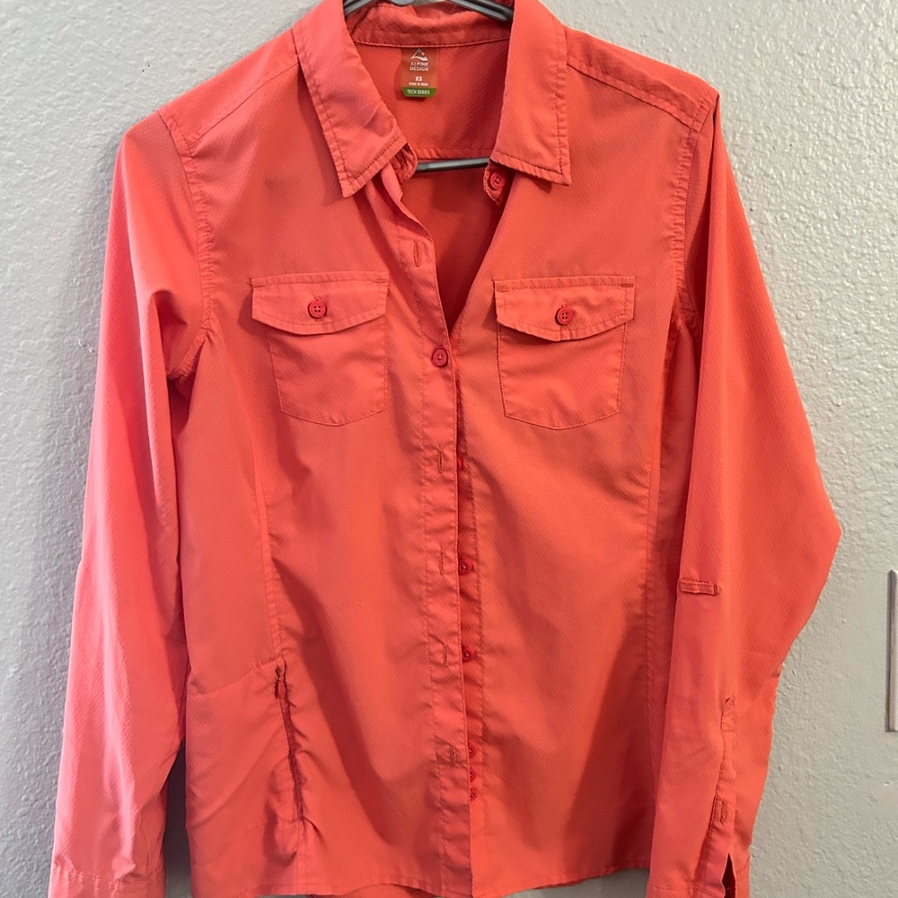 Women’s Coral Pink Button Down